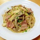 食物繊維たっぷり☆森の和風パスタ　－バター醤油－